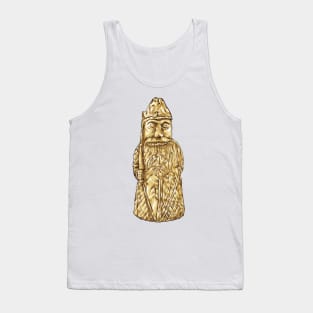 Fierce Warriors Unleashed: The Lewis Chessmen Berserker Design Tank Top